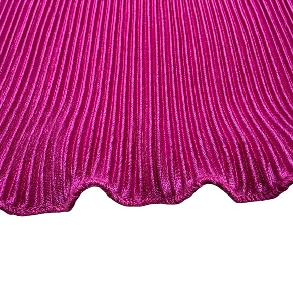 NWT Women's MELLODAY Cap Sleeve Belted Plissé Dress Raspberry | Size M - Picture 11 of 15